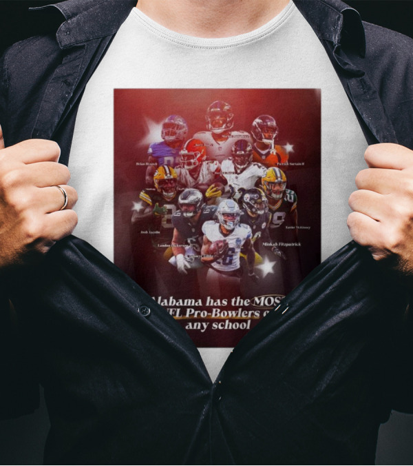 Alabama Has The Most NFL Pro-Bowlers Of Any School Featuring NFL Stars Minkah Fitzpatrick And Derrick Henry T-Shirt