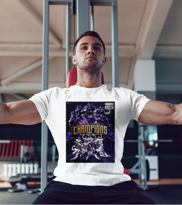Baltimore Ravens Back To Back AFC North Champions 2023-2024 Conquered North T-Shirt
