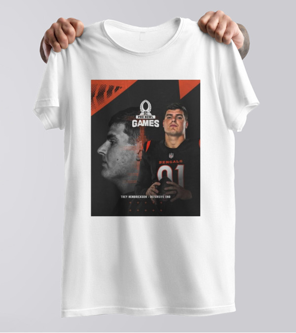 Cincinnati Bengals 2025 NFL Pro Bowl Games Trey Hendrickson Defensive End Bengals 91 T-Shirt