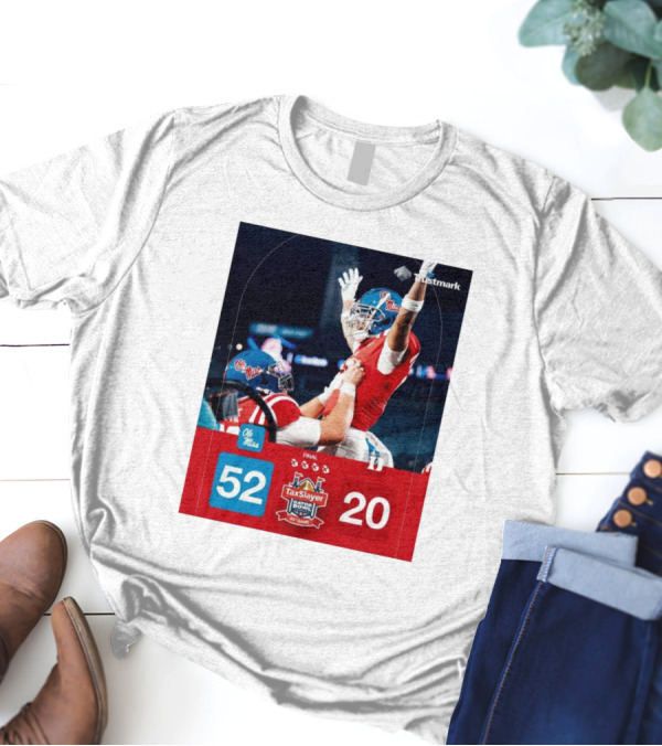 Final Ole Miss 52-20 Victory Duke Blue Devils TaxSlayer Gator Bowl 80th Game T-Shirt