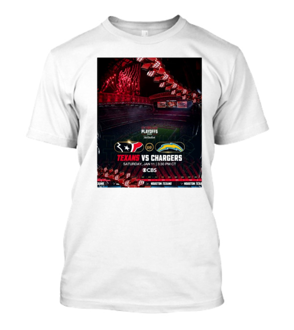 Houston Texans Vs Los Angeles Chargers Playoffs Saturday Jan 11 2025 3:30 PM CT CBS T-Shirt