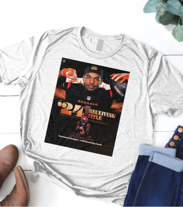 Ja’Marr Chase '24 Receiving Title Cincinnati Bengals 1,708 Yards NFL T-Shirt