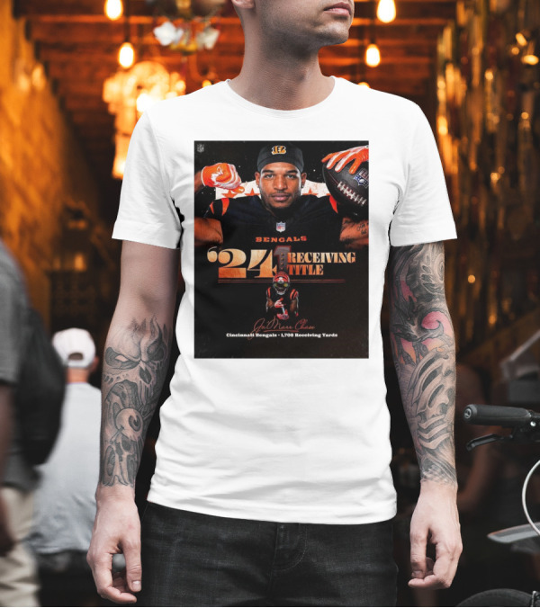 Ja’Marr Chase '24 Receiving Title Cincinnati Bengals 1,708 Yards NFL T-Shirt