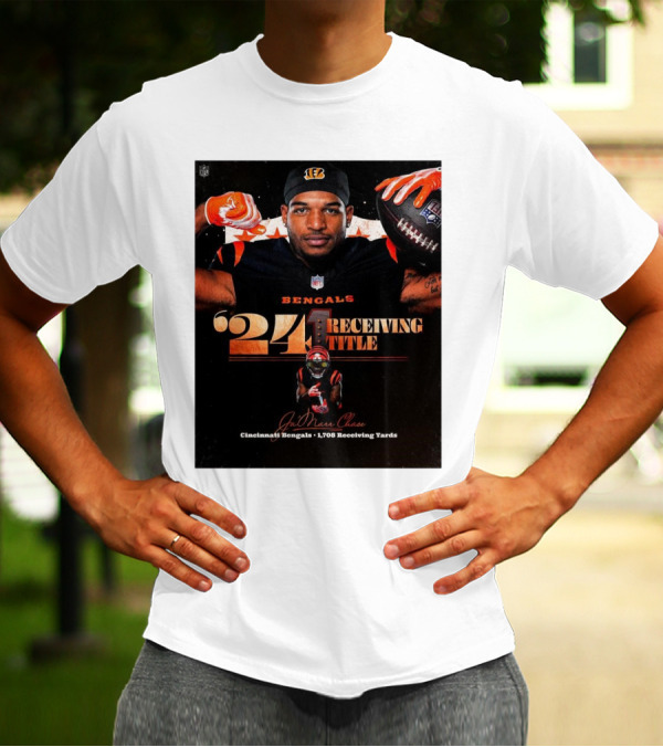 Ja’Marr Chase '24 Receiving Title Cincinnati Bengals 1,708 Yards NFL T-Shirt