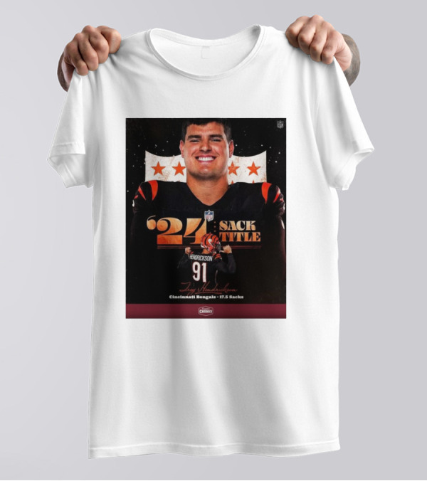 Trey Hendrickson Cincinnati Bengals '24 Sack Title 17.5 Sacks NFL T-Shirt
