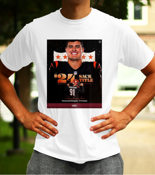 Trey Hendrickson Cincinnati Bengals '24 Sack Title 17.5 Sacks NFL T-Shirt