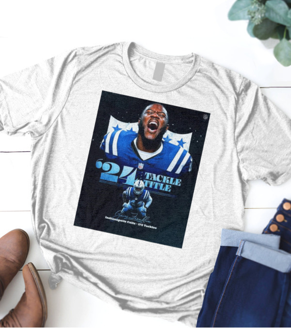 Zaire Franklin Indianapolis Colts '24 Tackle Title 173 Tackles T-Shirt