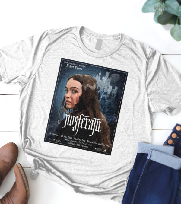 Nosferatu Bill Skarsgard Nicholas Hoult Lily-Rose Depp Emma Corrin Willem Dafoe Robert Eggers Succumb To The Darkness T-Shirt