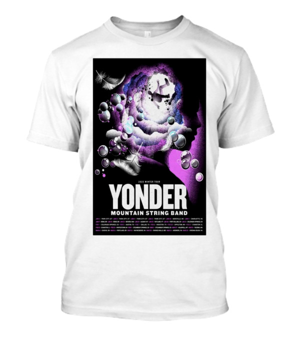 Yonder Mountain String Band 2025 Winter Tour Cosmic Silhouette Park City UT T-Shirt