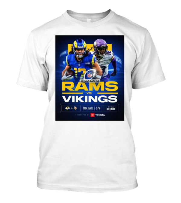 Puka Nacua Los Angeles Rams Vs Minnesota Vikings NFL Wild Card Mon Jan 13 2024 Live From Sofi Stadium Presented By Toyota T-Shirt