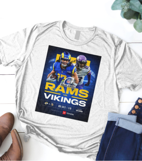 Puka Nacua Los Angeles Rams Vs Minnesota Vikings NFL Wild Card Mon Jan 13 2024 Live From Sofi Stadium Presented By Toyota T-Shirt