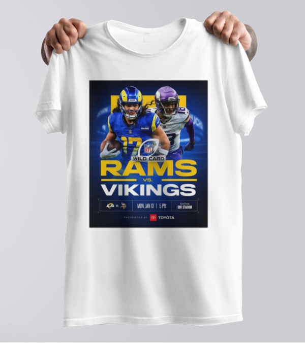 Puka Nacua Los Angeles Rams Vs Minnesota Vikings NFL Wild Card Mon Jan 13 2024 Live From Sofi Stadium Presented By Toyota T-Shirt