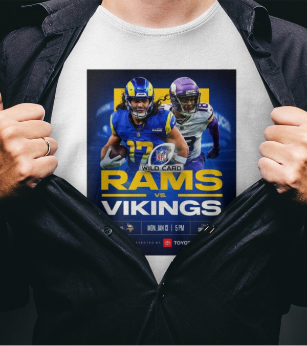 Puka Nacua Los Angeles Rams Vs Minnesota Vikings NFL Wild Card Mon Jan 13 2024 Live From Sofi Stadium Presented By Toyota T-Shirt