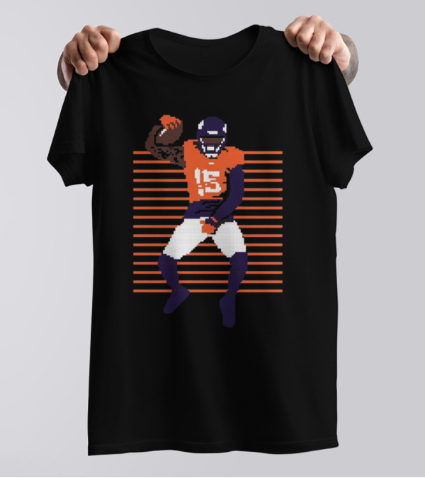 16-BIT Jump Grab Nik Bonitto Denver Broncos NFL Pixel T-Shirt
