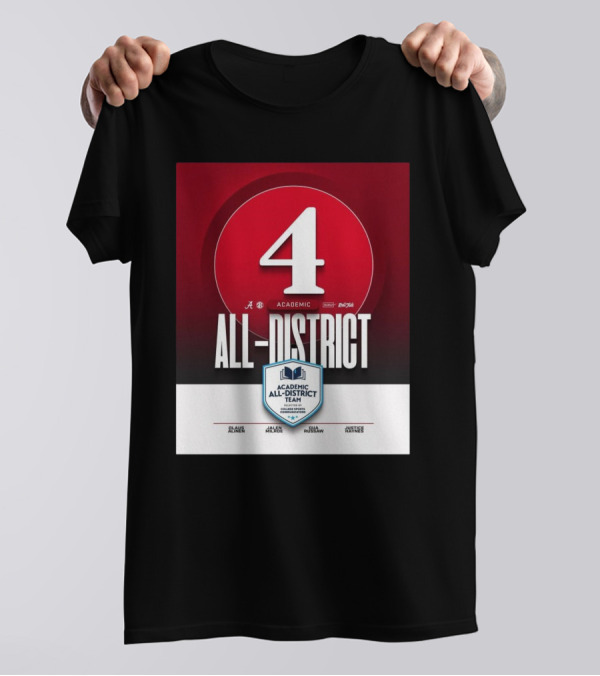 Alabama Crimson Tide Academic All-District Honorees Olaus Alinen Jalen Milroe Qua Russaw Justice Haynes T-Shirt