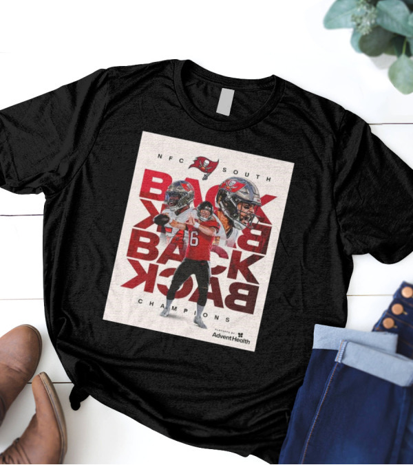 NFC South Back To Back To Back Champions 2025 Playoffs Tampa Bay Buccaneers T-Shirt