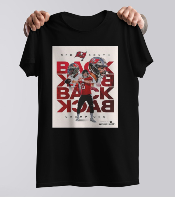 NFC South Back To Back To Back Champions 2025 Playoffs Tampa Bay Buccaneers T-Shirt