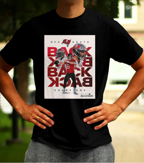 NFC South Back To Back To Back Champions 2025 Playoffs Tampa Bay Buccaneers T-Shirt