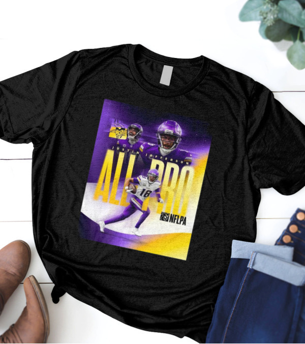 Minnesota Vikings Justin Jefferson NFLPA All-Pro Highlights T-Shirt