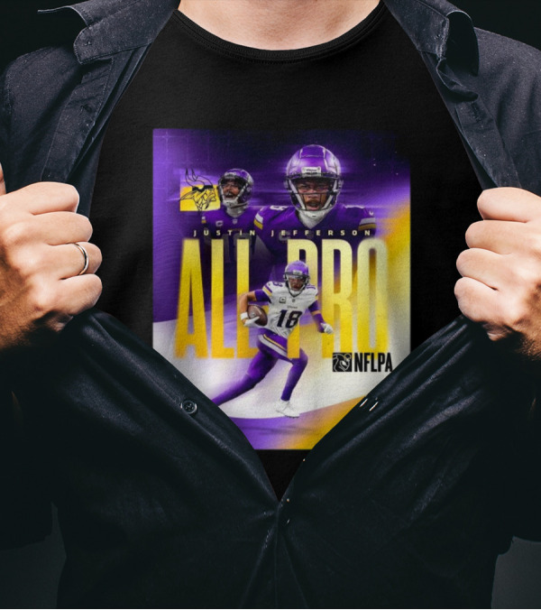 Minnesota Vikings Justin Jefferson NFLPA All-Pro Highlights T-Shirt