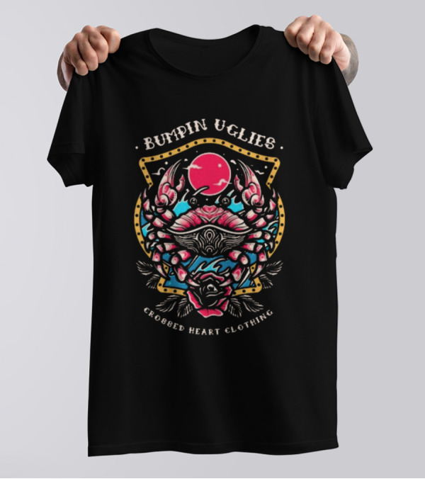 Bumpin Uglies Crossed Heart Clothing Crab And Roses Collaboration T-Shirt