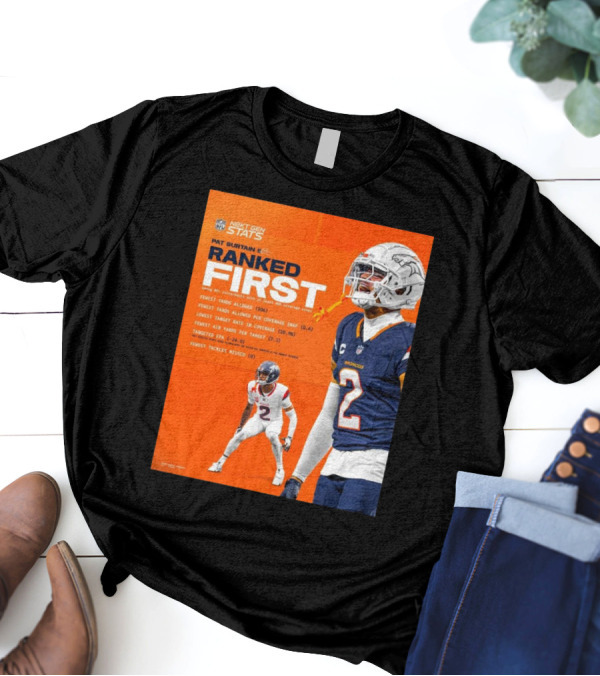 Denver Broncos Pat Surtain II Ranked First NFL Next Gen Stats Fewest Yards Allowed 306 Coverage Snap 0.6 T-Shirt