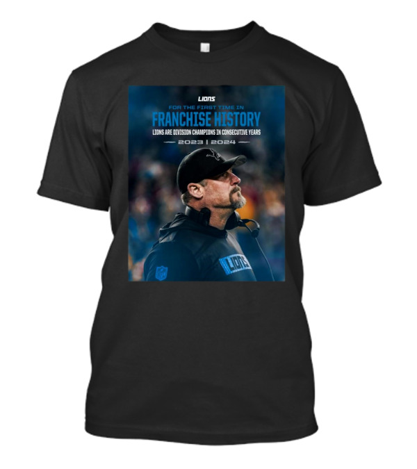Lions Franchise History 2023-2024 Division Champions Consecutive Years T-Shirt