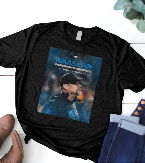 Lions Franchise History 2023-2024 Division Champions Consecutive Years T-Shirt