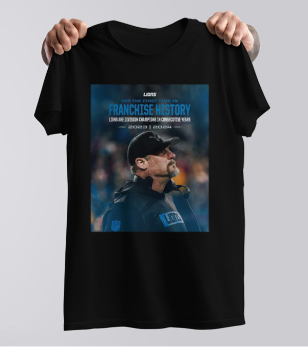 Lions Franchise History 2023-2024 Division Champions Consecutive Years T-Shirt