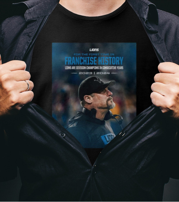Lions Franchise History 2023-2024 Division Champions Consecutive Years T-Shirt