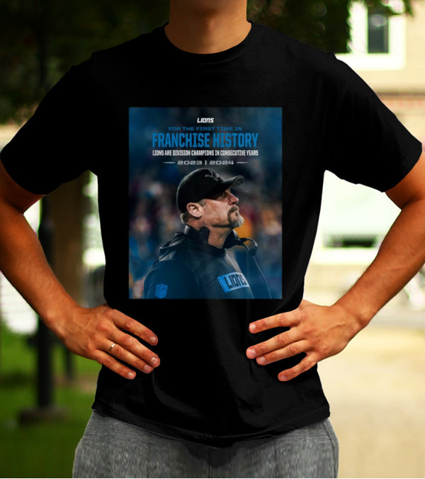 Lions Franchise History 2023-2024 Division Champions Consecutive Years T-Shirt