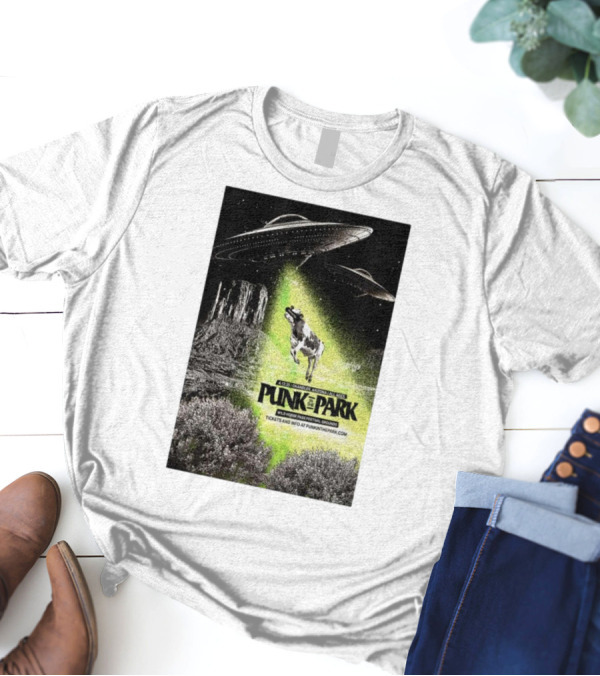Punk In The Park Chandler Arizona April 12 2025 Wild Horse Pass Festival Grounds Tickets UFO Cow Abduction T-Shirt