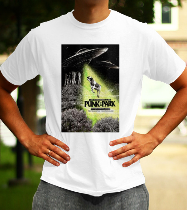 Punk In The Park Chandler Arizona April 12 2025 Wild Horse Pass Festival Grounds Tickets UFO Cow Abduction T-Shirt