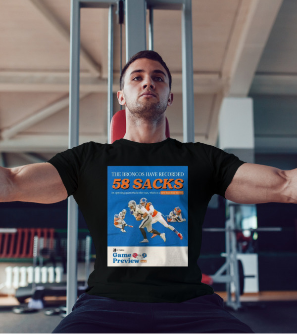 Game Preview Kansas City Chiefs Vs Denver Broncos 58 Sacks New Franchise Record Week 13 T-Shirt
