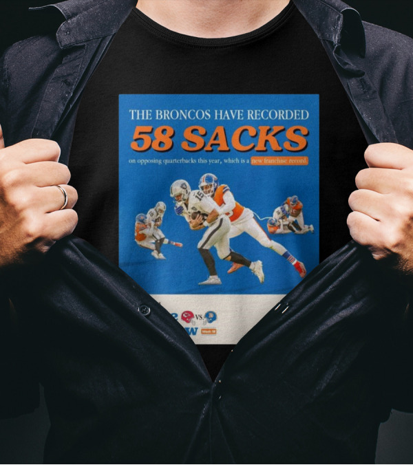 Game Preview Kansas City Chiefs Vs Denver Broncos 58 Sacks New Franchise Record Week 13 T-Shirt