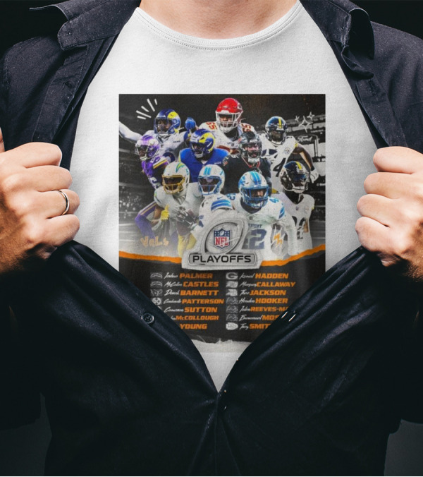 Tennessee Vols NFL Playoffs Palmer Castles Barnett Patterson Sutton McCullough Young Madden Callaway Jackson Hooker Reeves-Maybin Moseley Smith T-Shirt