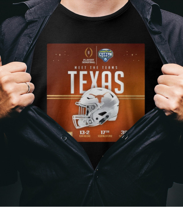 Playoff Semifinal Cotton Bowl Meet The Teams Texas 5 Seed 13-2 Team Record 17th Scoring Offense 38th Scoring Defense T-Shirt