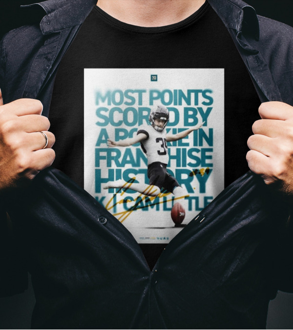 Jacksonville Jaguars Cameron Little Most Points Scored By A Rookie In Franchise History T-Shirt
