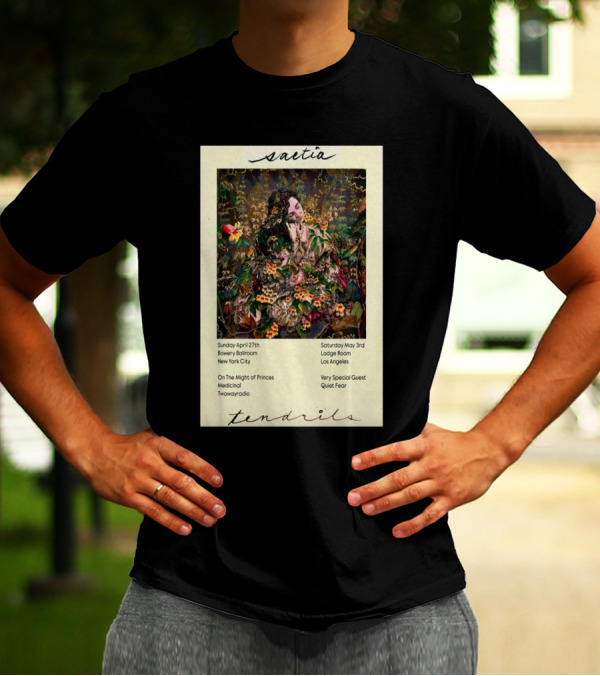 Saetia Tendrils April 27 Bowery Ballroom New York City With On The Might Of Princes Medicinal Twowayradio May 3 Lodge Room Los Angeles Very Special Guest Quiet Fear T-Shirt