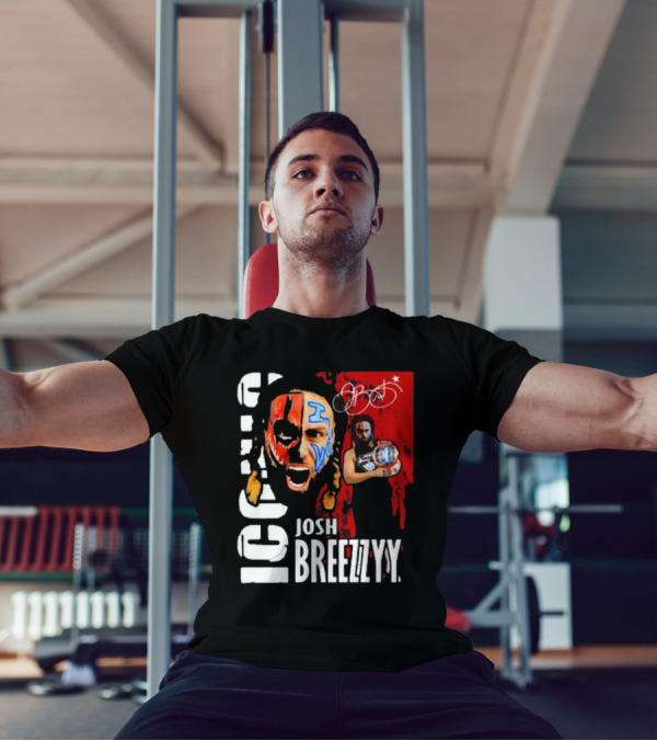 Iconic Josh Breezzyy Pro Wrestling Signature Championship Image T-Shirt