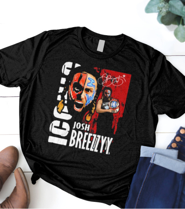 Iconic Josh Breezzyy Pro Wrestling Signature Championship Image T-Shirt
