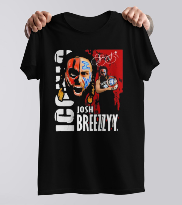 Iconic Josh Breezzyy Pro Wrestling Signature Championship Image T-Shirt