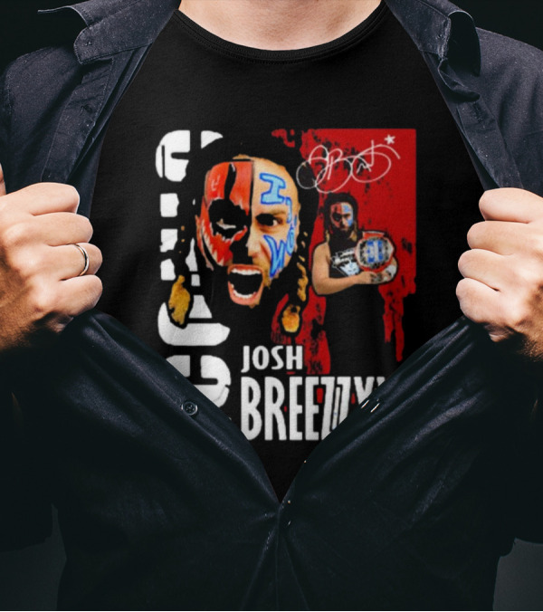 Iconic Josh Breezzyy Pro Wrestling Signature Championship Image T-Shirt