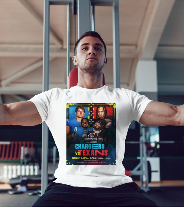 Verizon NFL Wild Card Chargers Vs Texans Saturday 4:30 PM CBS Stream Paramount Plus T-Shirt
