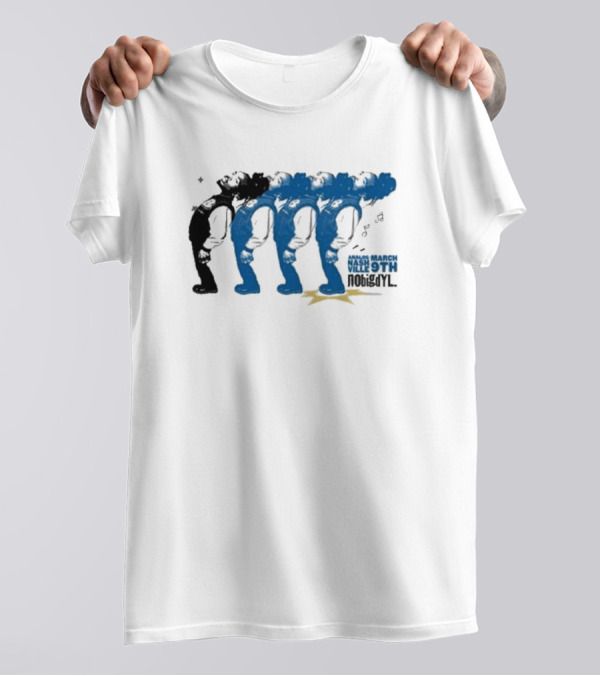 Nobigdyl Unplugged Analog March Nashville 9th Star-Striped Figures T-Shirt