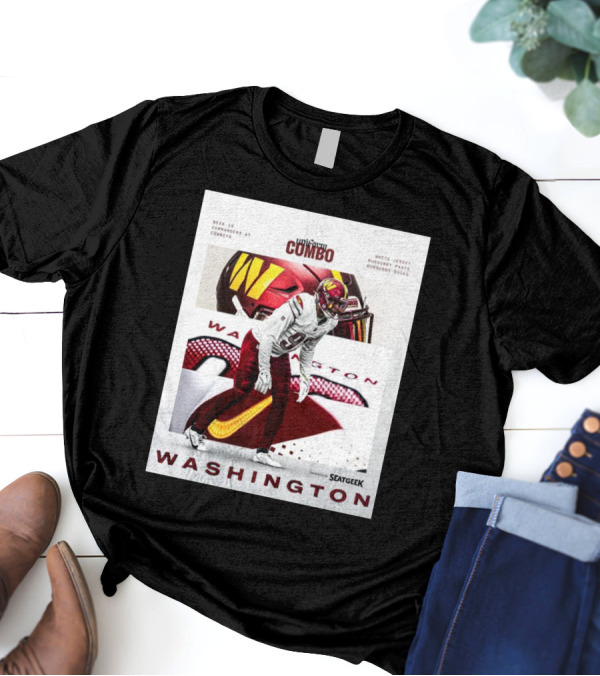 Washington Commanders At Cowboys Week 18 White Jersey Burgundy Pants Burgundy Socks Combo T-Shirt