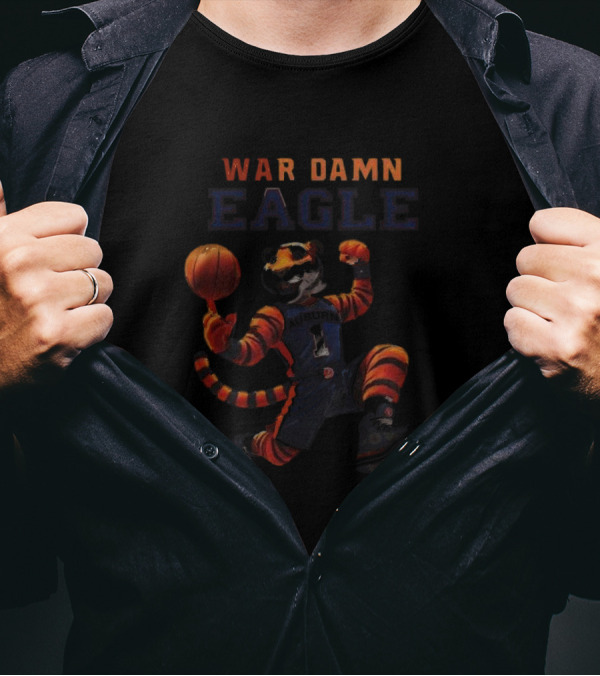 NCAA Auburn Tigers War Damn Eagle Tiger Mascot Basketball 2025 T-Shirt