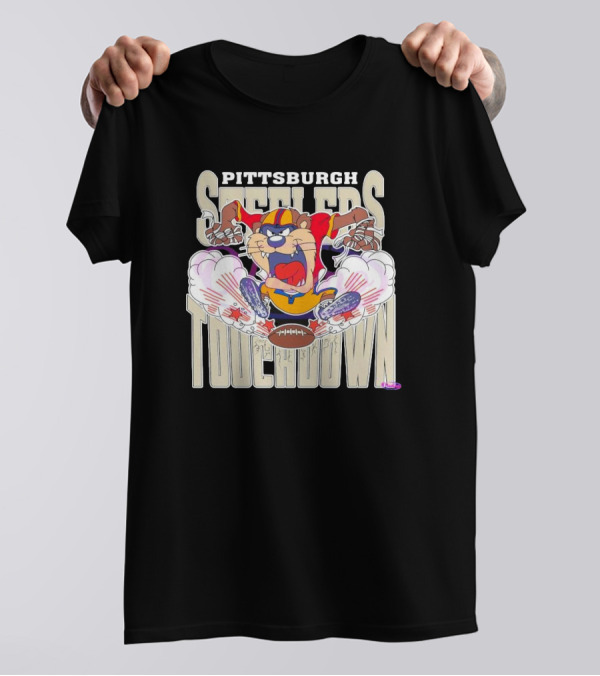 Pittsburgh Steelers Touchdown NFL Tasmanian Devil 2025 Game Day Victory T-Shirt
