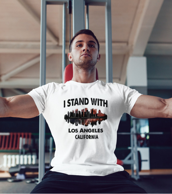Pacific Palisades Fire I Stand With Los Angeles California Skyline Support T-Shirt
