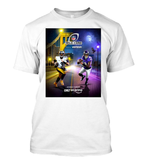 NFL Wild Card Pittsburgh Steelers Vs Baltimore Ravens Saturday 7:30PM ET Only On Prime T-Shirt